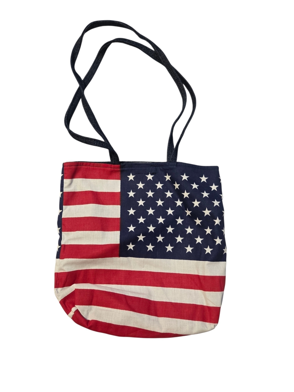 Patriotic Flag Canvas Tote Bag in Red, White & Blue